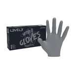 Guantes de Nitrilo Profesionales Level 3 - Paquete de 100 (Silver Metal - Gris)