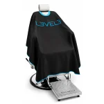 Capa Level 3 Negra con Borde Azul y Cuello de Silicona – Capa de Barbería - Imagen 2