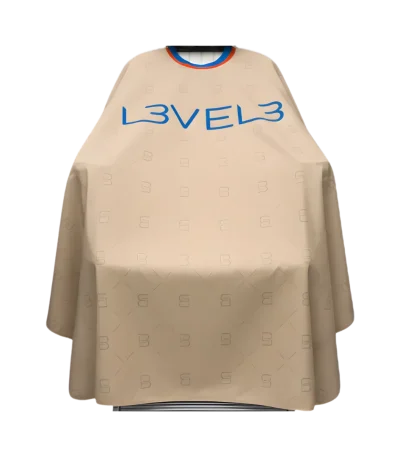 Capa Level 3 beige borde rojo con cuello de silicona