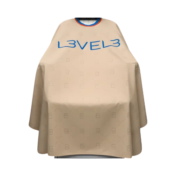 Capa Level 3 beige borde rojo con cuello de silicona