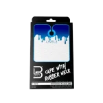 Capa Level 3 Blanca con Borde Azul y Cuello de Silicona – Capa de Barbería - Imagen 2