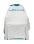 Capa Level 3 blanca borde azul con cuello de silicona